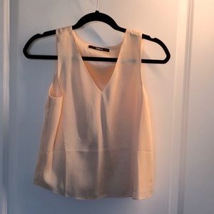 XS Quince washable stretch silk tank in pink